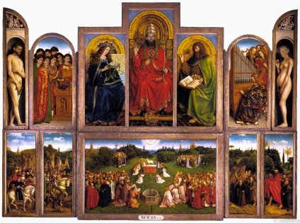 Van Eyck et Dogitana Adoration de l'Agneau mystique, 1432-2012, retable ouvert