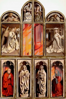 Van Eyck et Dogitana Adoration de l'Agneau mystique, 1432-2012, retable fermé

